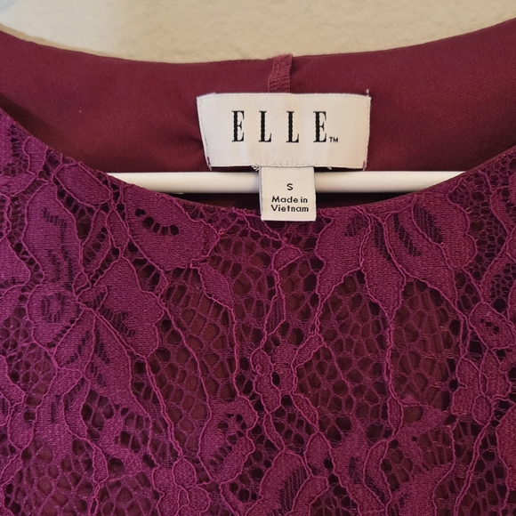 Elle Women's Deep Purple Lace Top - Picture 2 of 3